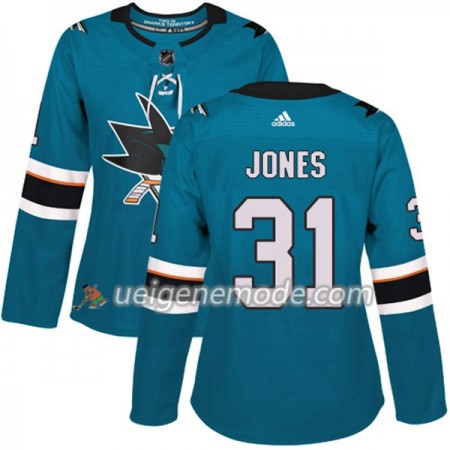 Dame Eishockey San Jose Sharks Trikot Martin Jones 31 Adidas 2017-2018 Teal Authentic
